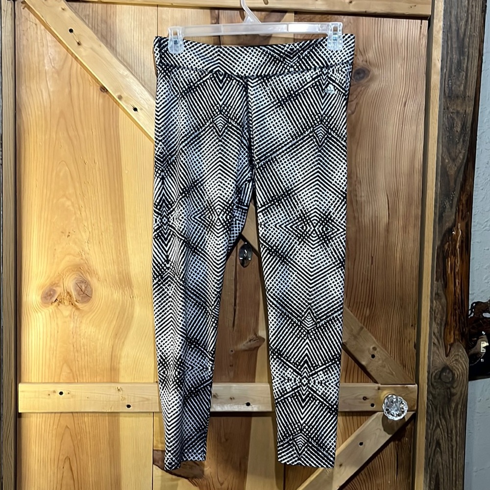 Adidas black and white climalite size large 16 18 leggings
